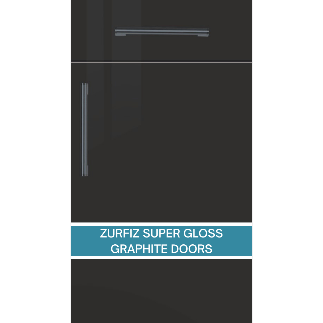 ZURFIZ SUPER GLOSS GRAPHITE REPLACEMENT KITCHEN DOORS