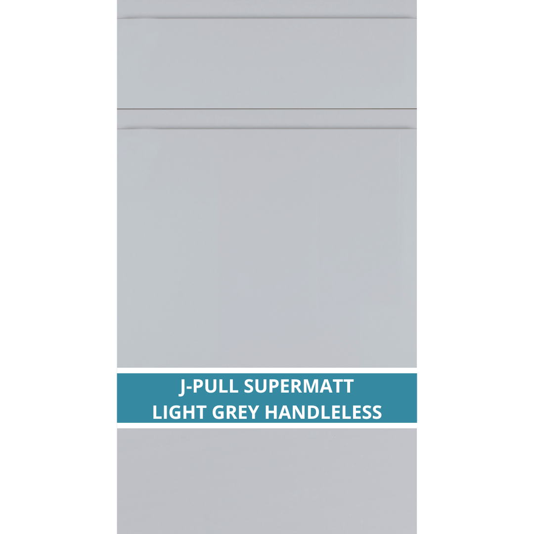 J-PULL SUPERMATT LIGHT GREY CUPBOARD DOOR AND DRAWER FRONT