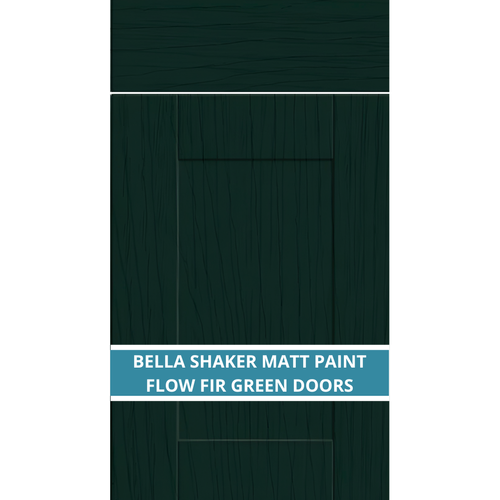 BELLA SHAKER PAINT FLOW MATT FIR GREEN DOOR AND DRAWER FRONTS
