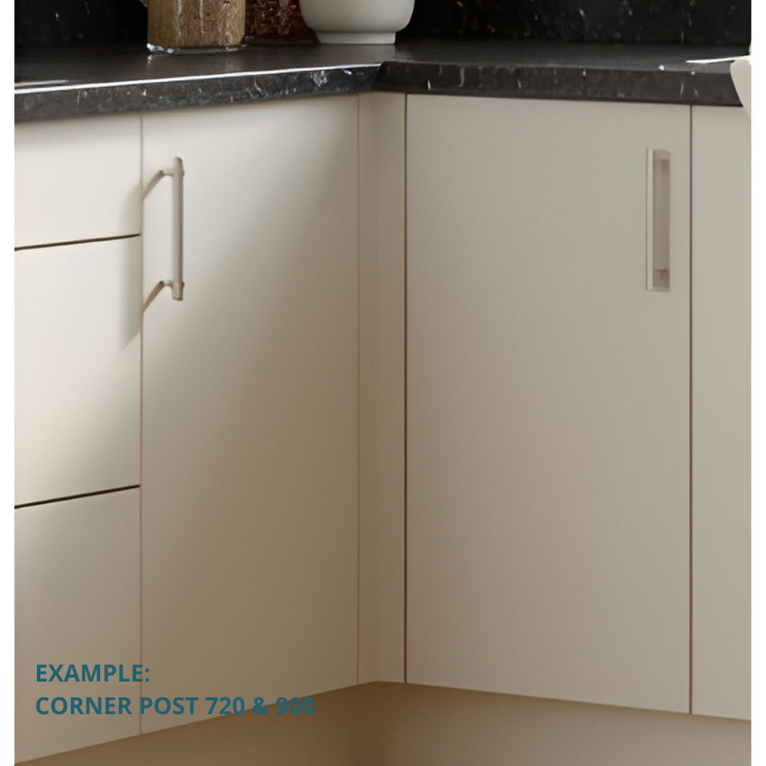 EXAMPLE OF A CORNER POST H720 & H900MM HIGH
