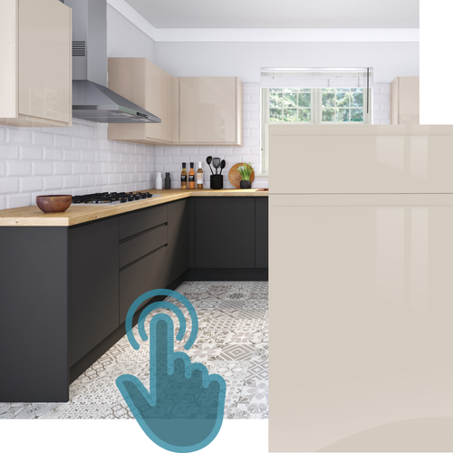 EXAMPLE OF J-PULL SUPER GLOSS CASHMERE KITCHEN