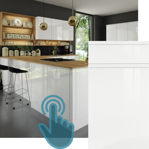 EXAMPLE OF J-PULL SUPER GLOSS WHITE KITCHEN