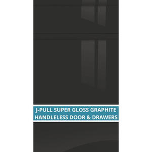 J-PULL SUPER GLOSS GRAPHITE CUPBOARD DOOR AND DRAWER FRONT