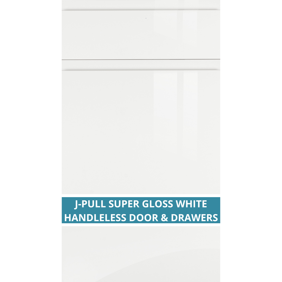 J-PULL SUPER GLOSS WHITE CUPBOARD DOOR AND DRAWER FRONT