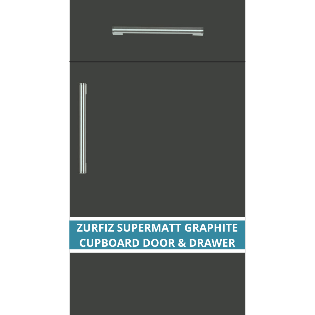 EXAMPLE ZURFIZ SUPERMATT GRAPHITE KITCHEN CUPBOARD DOOR AND DRAWER FRONT