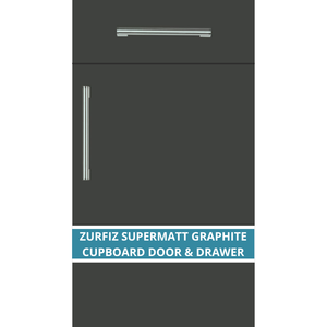 EXAMPLE ZURFIZ SUPERMATT GRAPHITE KITCHEN CUPBOARD DOOR AND DRAWER FRONT