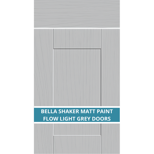 BELLA SHAKER PAINT FLOW MATT LIGHT GREY DOOR AND DRAWER FRONTS