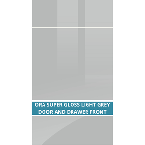 ORA SUPER GLOSS LIGHT GREY CUPBOARD DOORS AND DRAWER FRONT