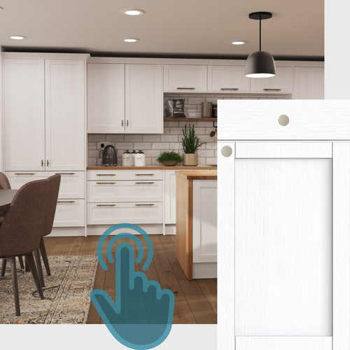 WATERFORD WOOD GRAIN WHITE CUPBOARD DOORS AND DRAWER FRONT