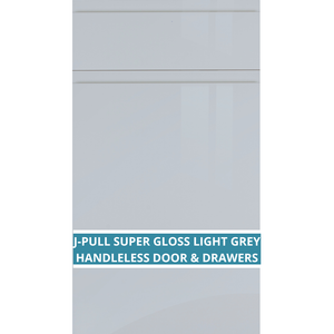 J-PULL SUPER GLOSS LIGHT GREY CUPBOARD DOOR AND DRAWER FRONT