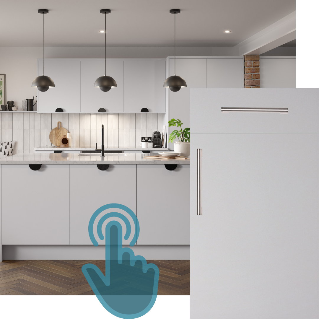 ZURFIZ SUPERMATT LIGHT GREY KITCHEN CABINET DOOR