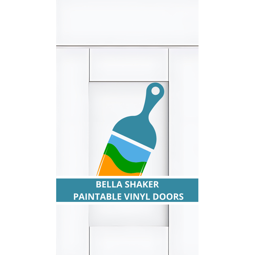 BELLA SHAKER PAINTABLE VINYL DOOR AND DRAWER FRONTS