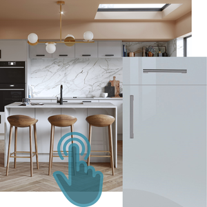 EXAMPLE ZURFIZ SUPER GLOSS LIGHT GREY KITCHEN