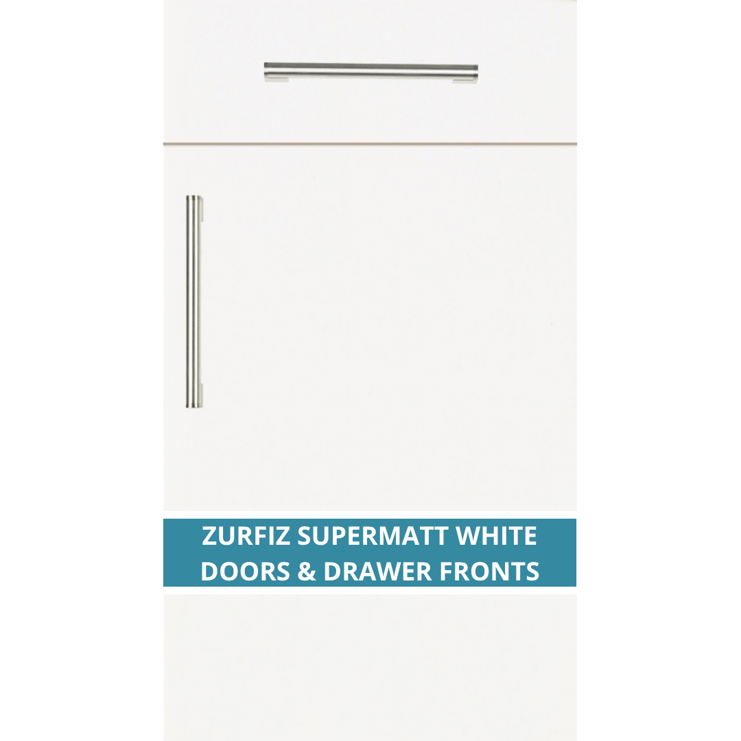 EXAMPLE OF A ZURFIZ SUPERMATT WHITE KITCHEN