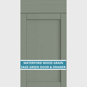 WATERFORD WOOD GRAIN SAGE GREEN CUPBOARD DOORS AND DRAWER FRONT