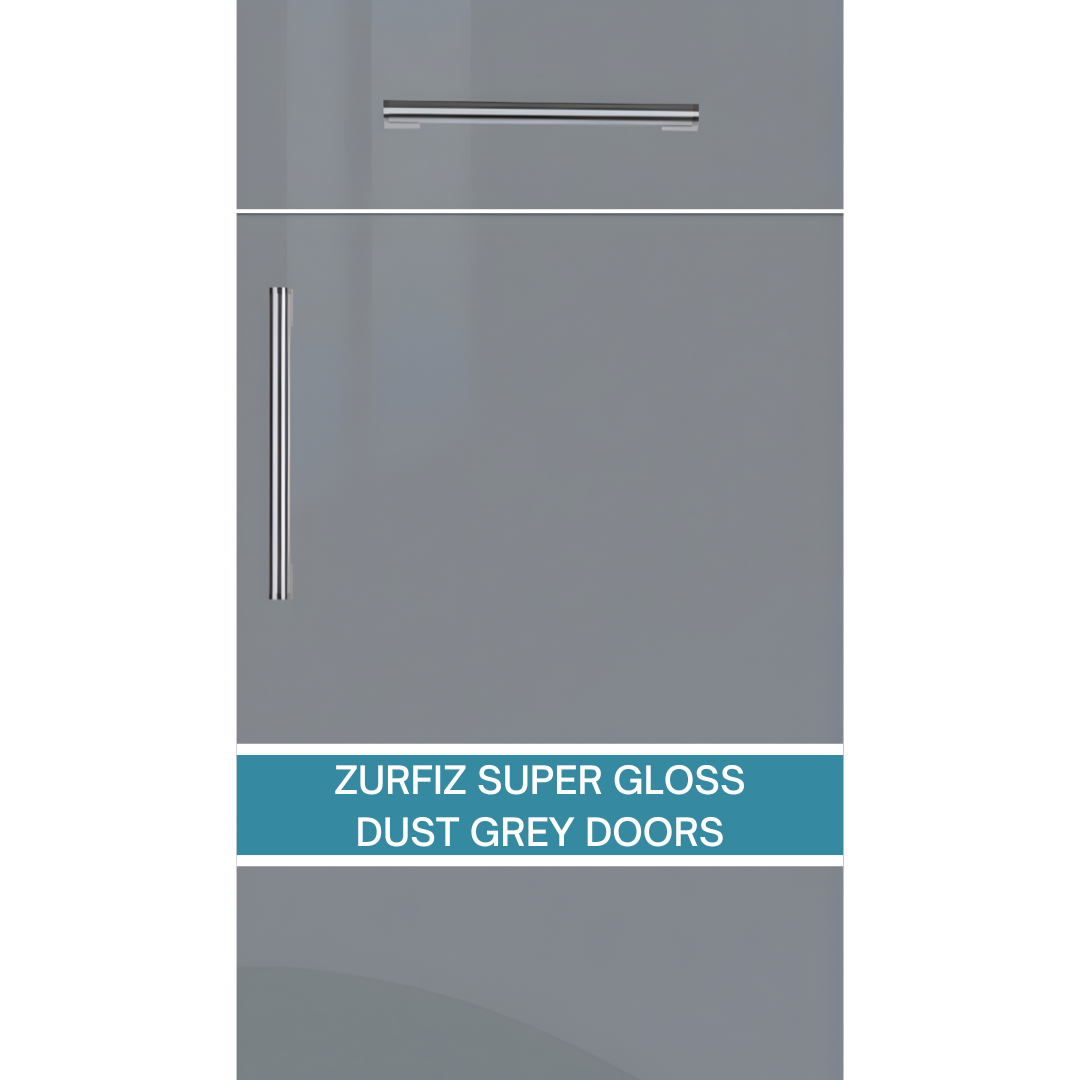ZURFIZ SUPER GLOSS DUST GREY REPLACEMENT KITCHEN DOOR