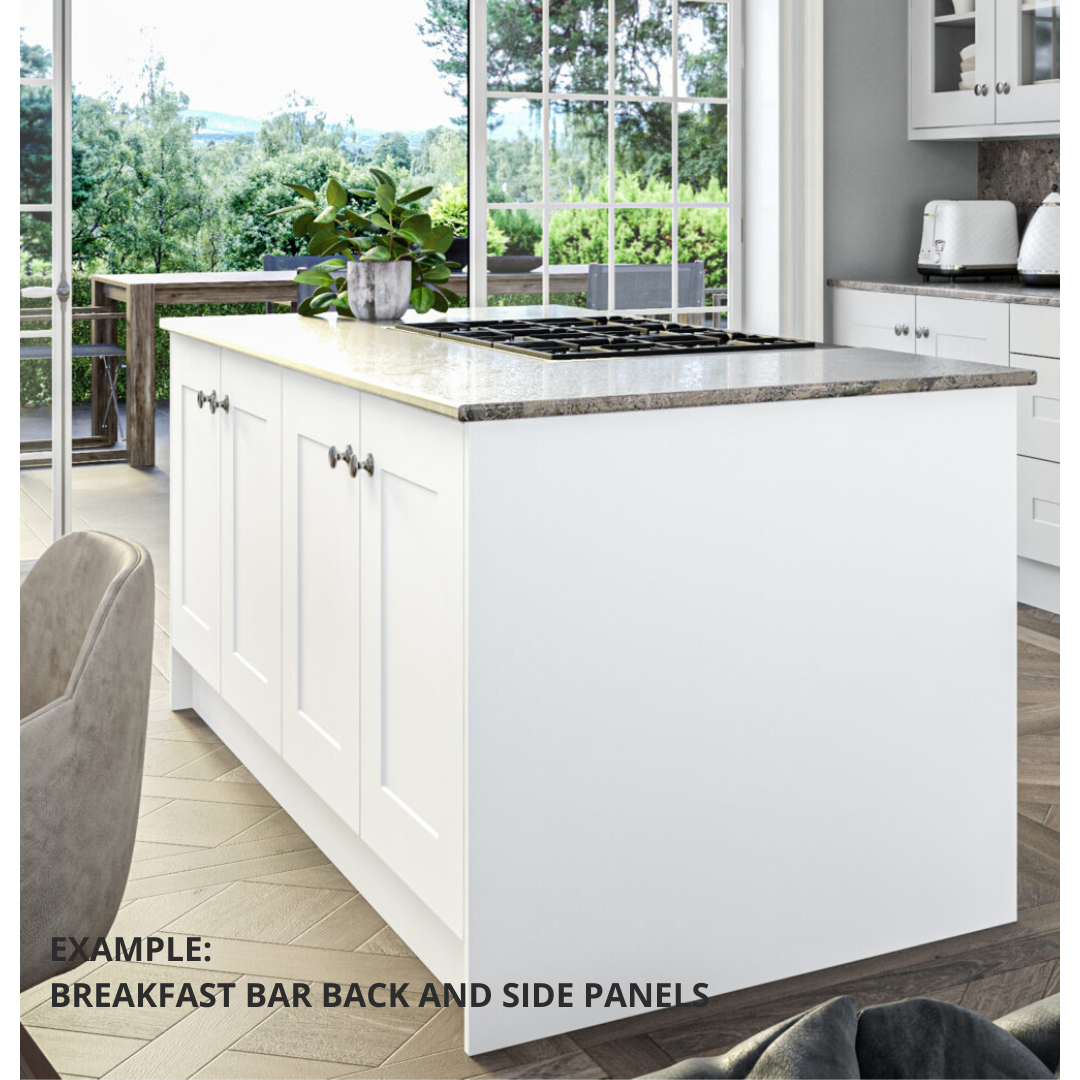 EXAMPLE OF A BREAKFAST BAR BACK AND SIDE PANEL
