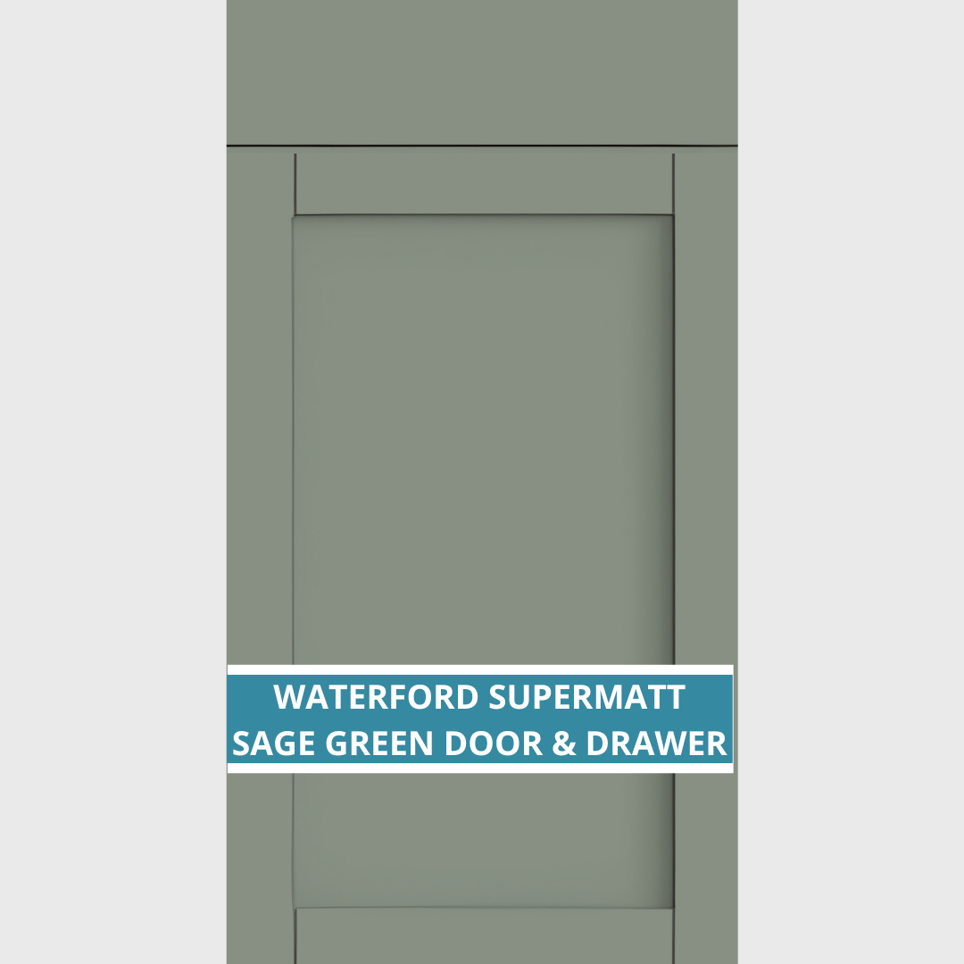 WATERFORD SUPERMATT SAGE GREEN CUPBOARD DOORS AND DRAWER FRONT