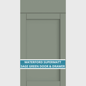 WATERFORD SUPERMATT SAGE GREEN CUPBOARD DOORS AND DRAWER FRONT
