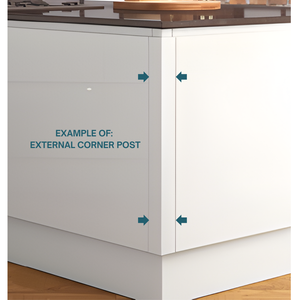EXAMPLE: EXTERNAL CORNER POST H 900 X W 59 X W 59MM (CORNER BASE UNITS)