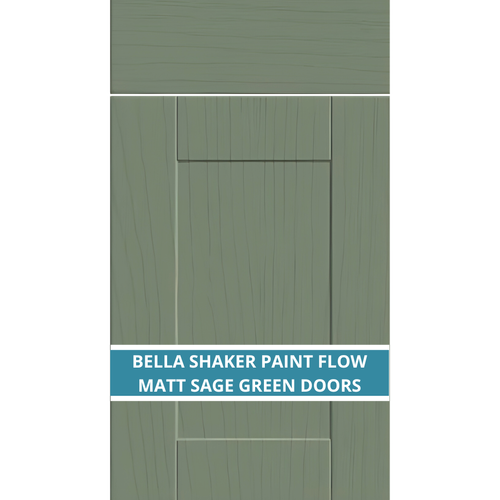 BELLA SHAKER PAINT FLOW MATT SAGE GREEN KITCHEN DOOR AND DRAWER FRONTS