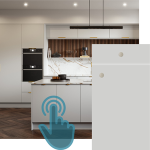 EXAMPLE OF AN ORA SUPERMATT LIGHT GREY KITCHEN