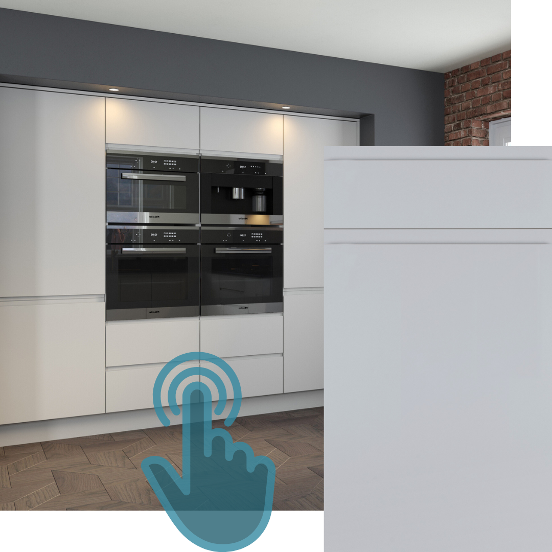 EXAMPLE OF J-PULL SUPERMATT LIGHT GREY KITCHEN