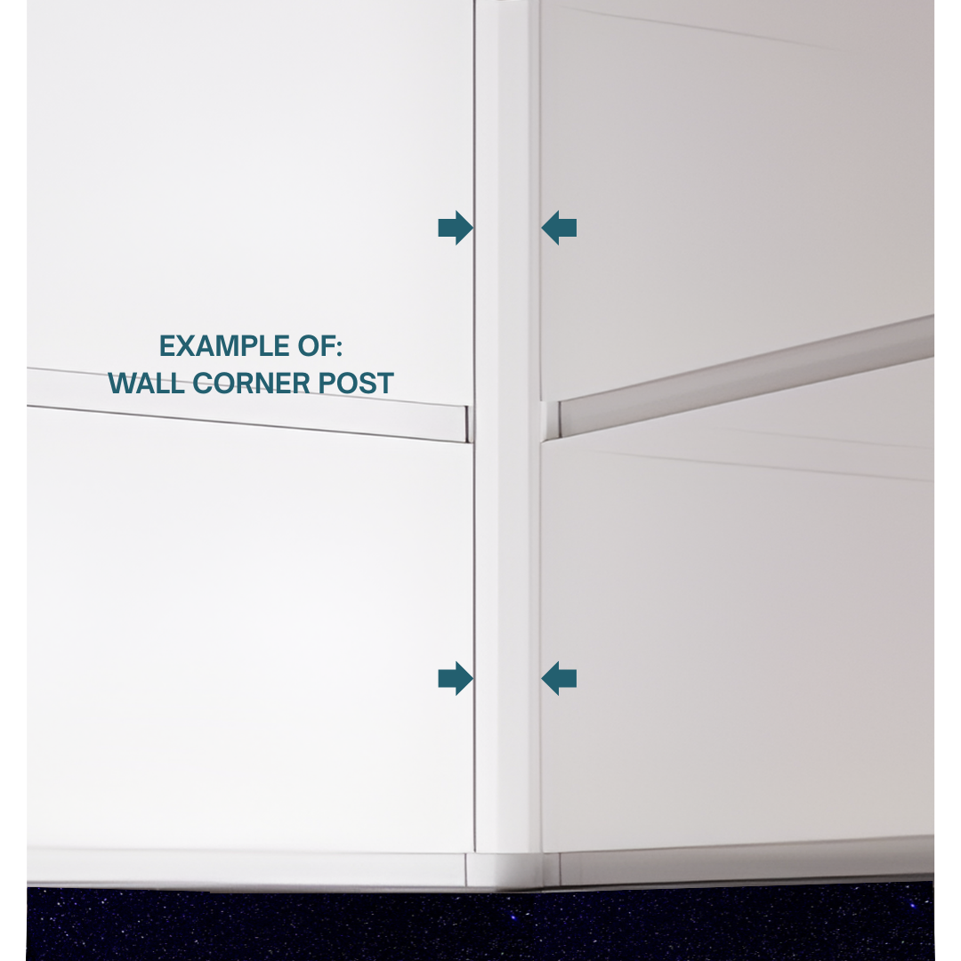 EXAMPLE: INTERNAL CORNER POST H 900 X W 59 X W 59MM (WALL UNITS)