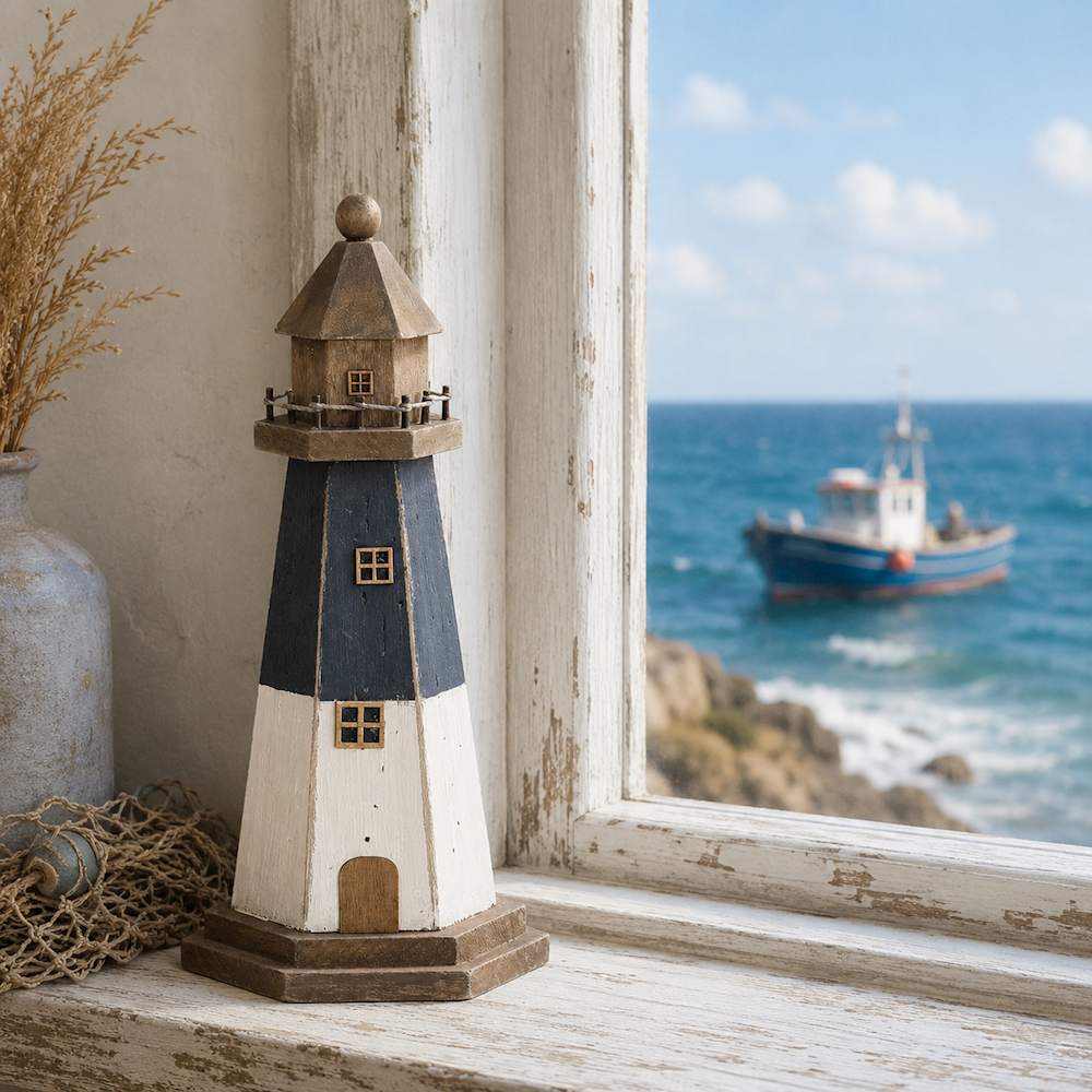 Grey Lighthouse 13x13X33cm