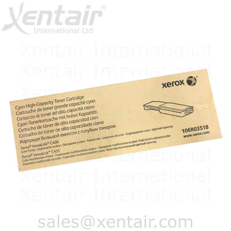 106R03518 4.800 Pages Xerox VersaLink C400/C405 Cyan High Capacity Toner Cartridge