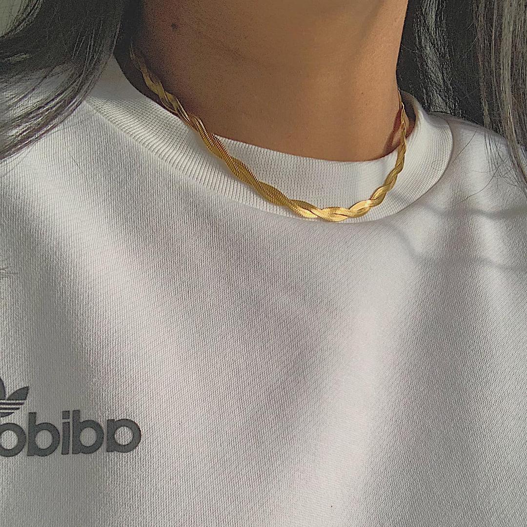 AURYN. Gold Twisted Snake Chain 