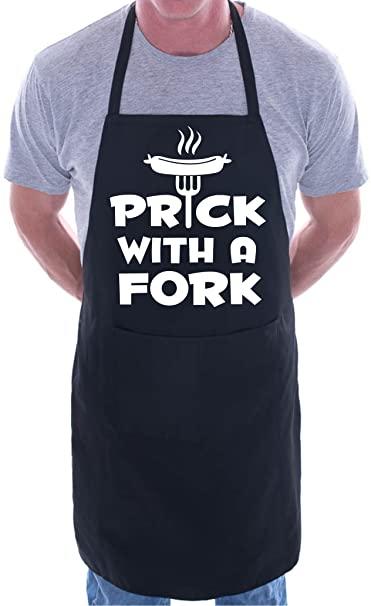 Funny Novelty Apron Kitchen Cooking Prick With A Fork 