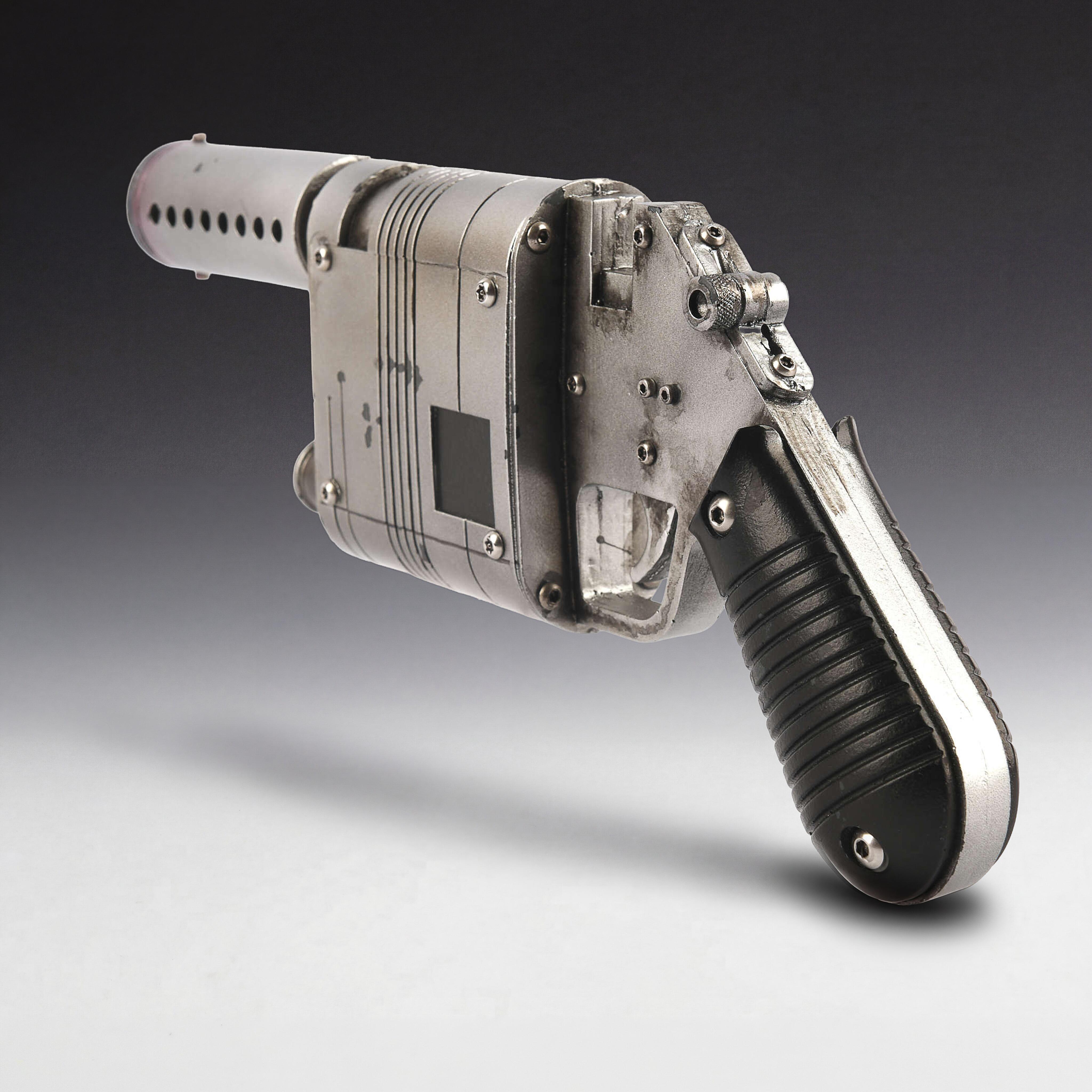 Authentic Rey NN-14 blaster prop from The Force Awakens, the model given to her by Han Solo on Takodana.