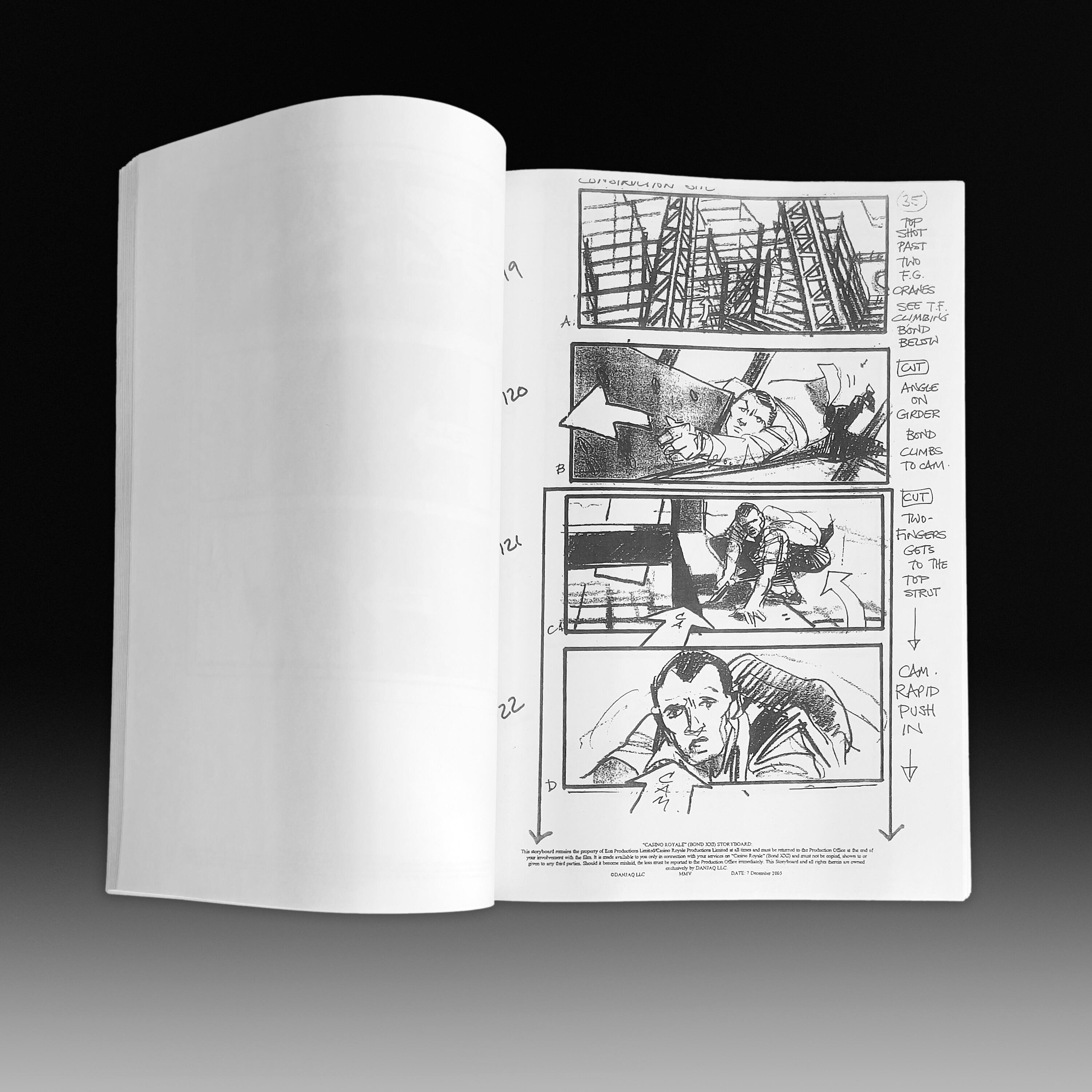 James Bond 007 - Casino Royale (2006) Storyboards - Construction Site Freerunning Chase (80 pages)