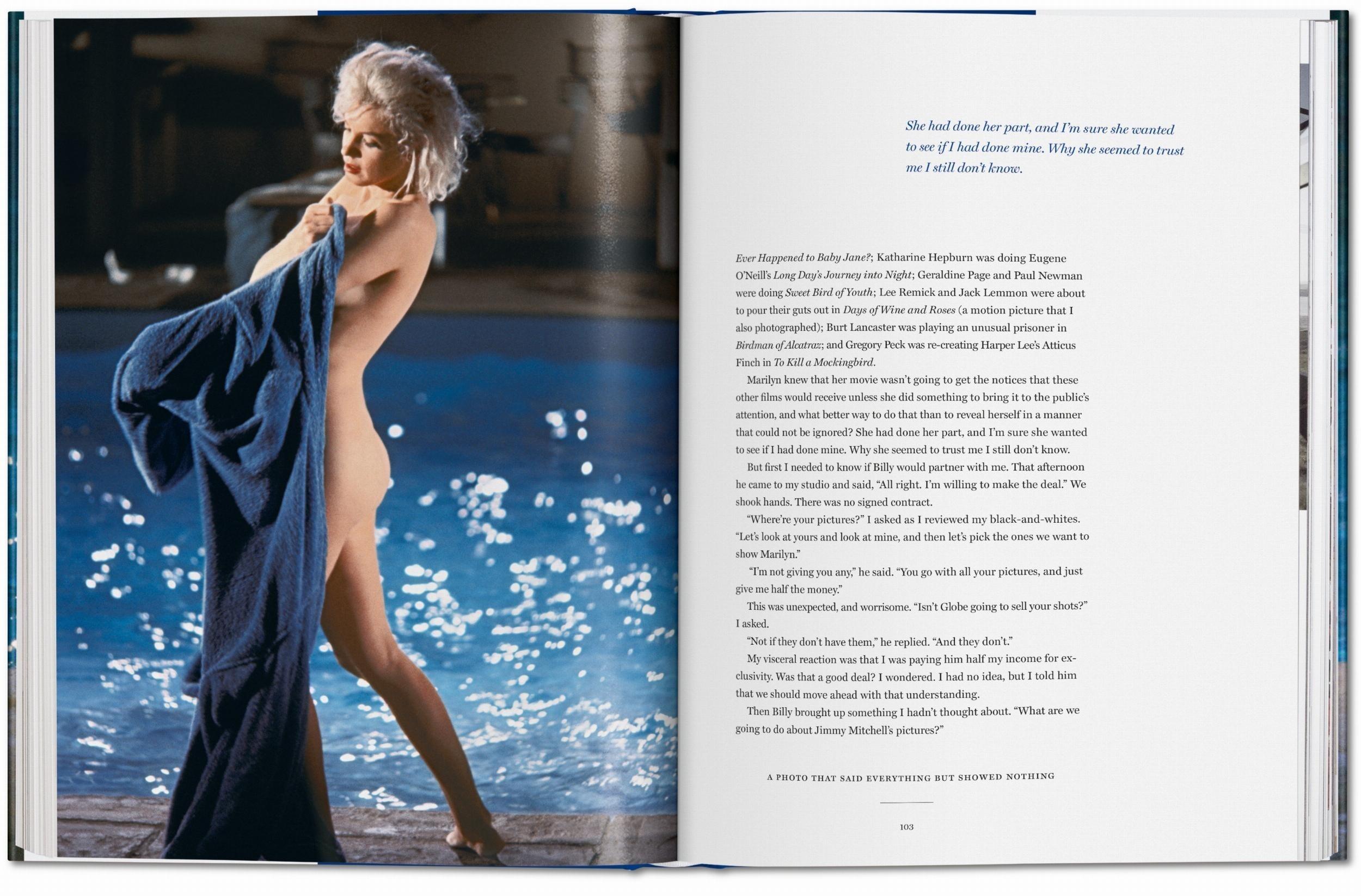 Lawrence Schiller. Marilyn & Me, by pool with long towel