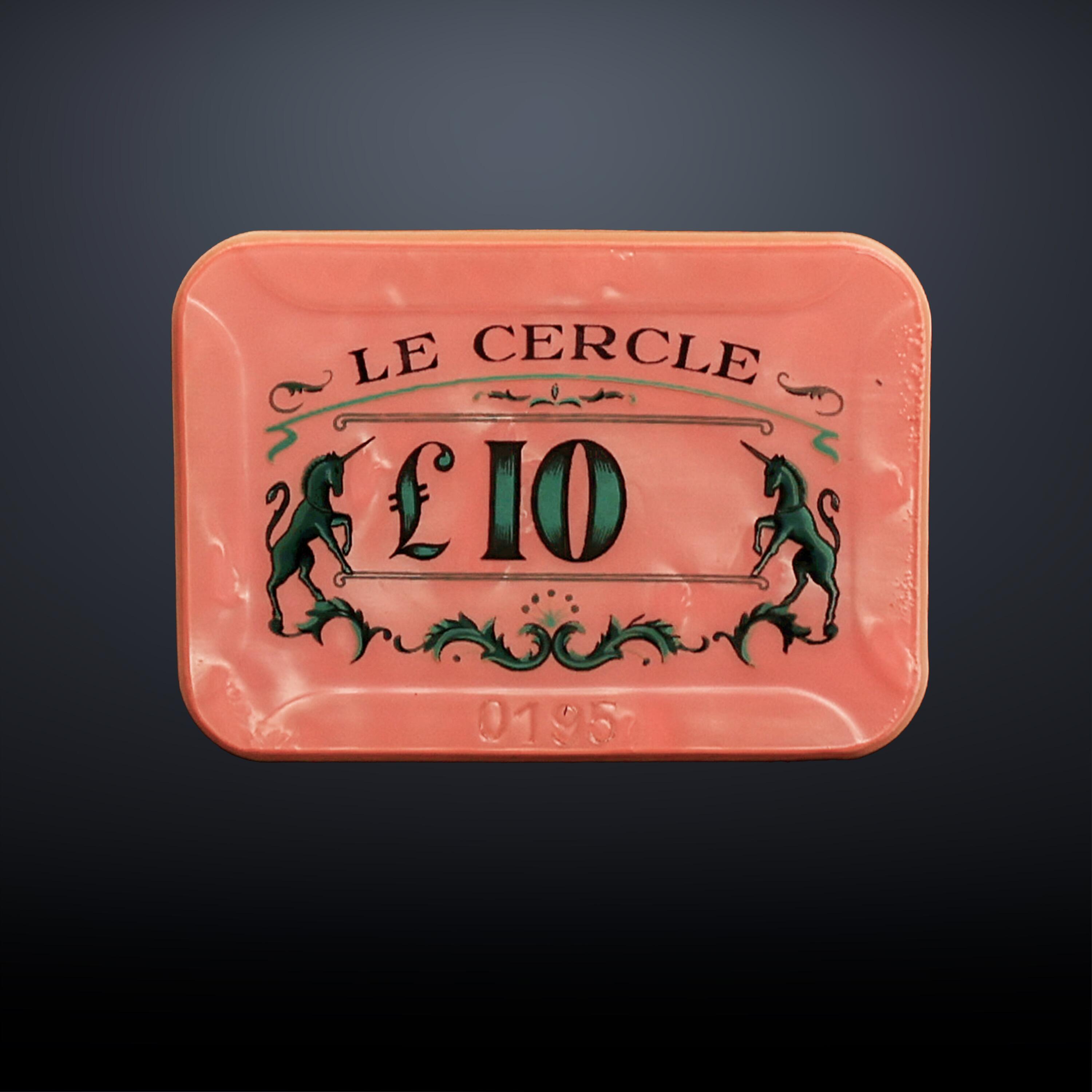 Le Cercle £10 Casino Rose Plaque (front view), Dr. No (1962)