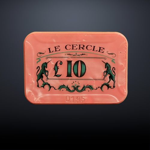 Le Cercle £10 Casino Rose Plaque (front view), Dr. No (1962)
