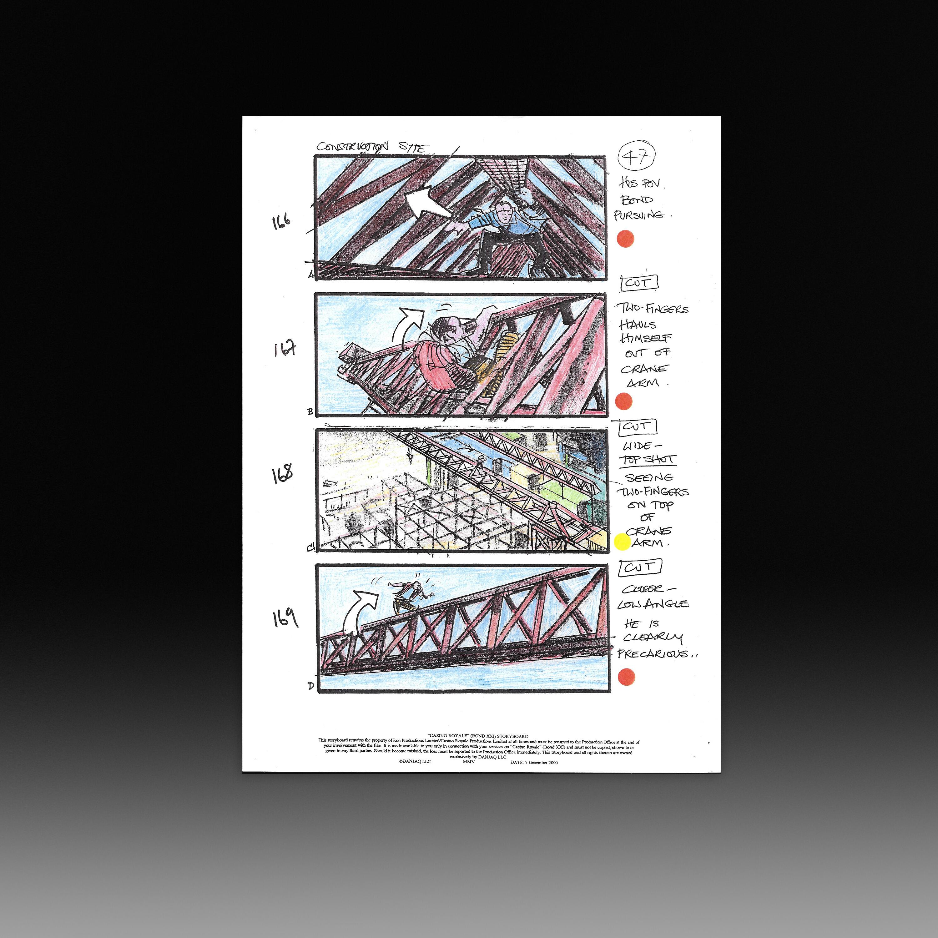 James Bond 007 - Casino Royale (2006) Full Colour Storyboard - Construction Site Freerunning Chase