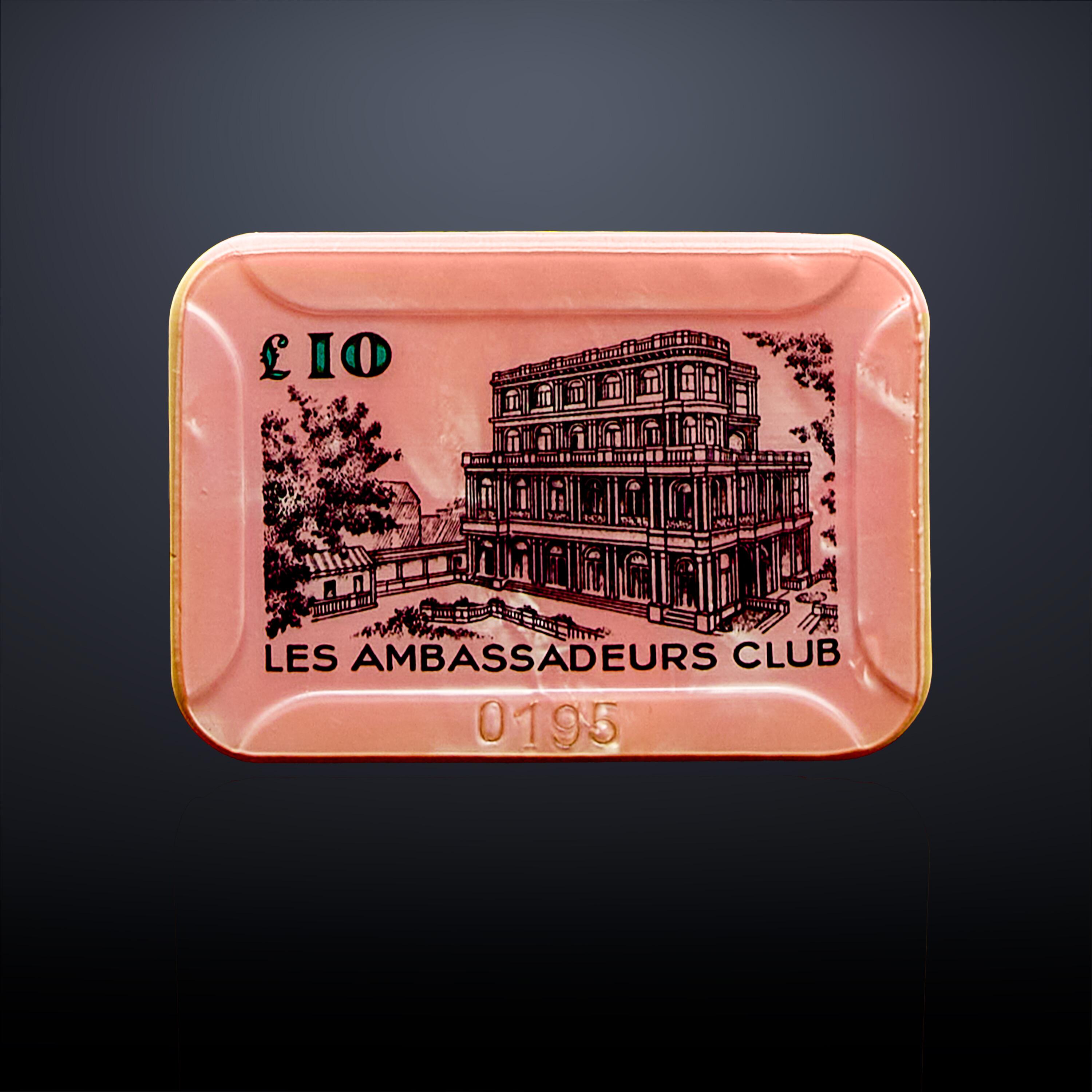 Le Cercle £10 Casino Rose Plaque (back view), Dr. No (1962)