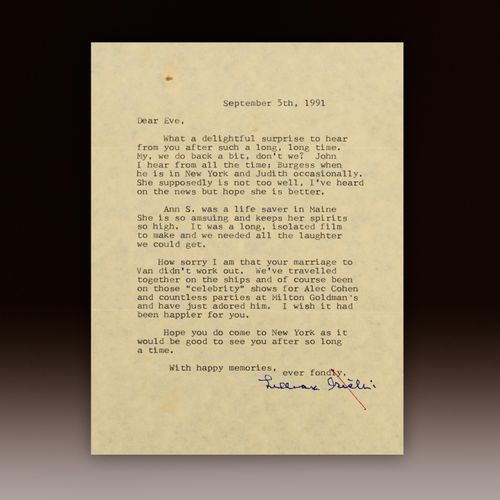 Lillian Gish: A Handwritten Letter