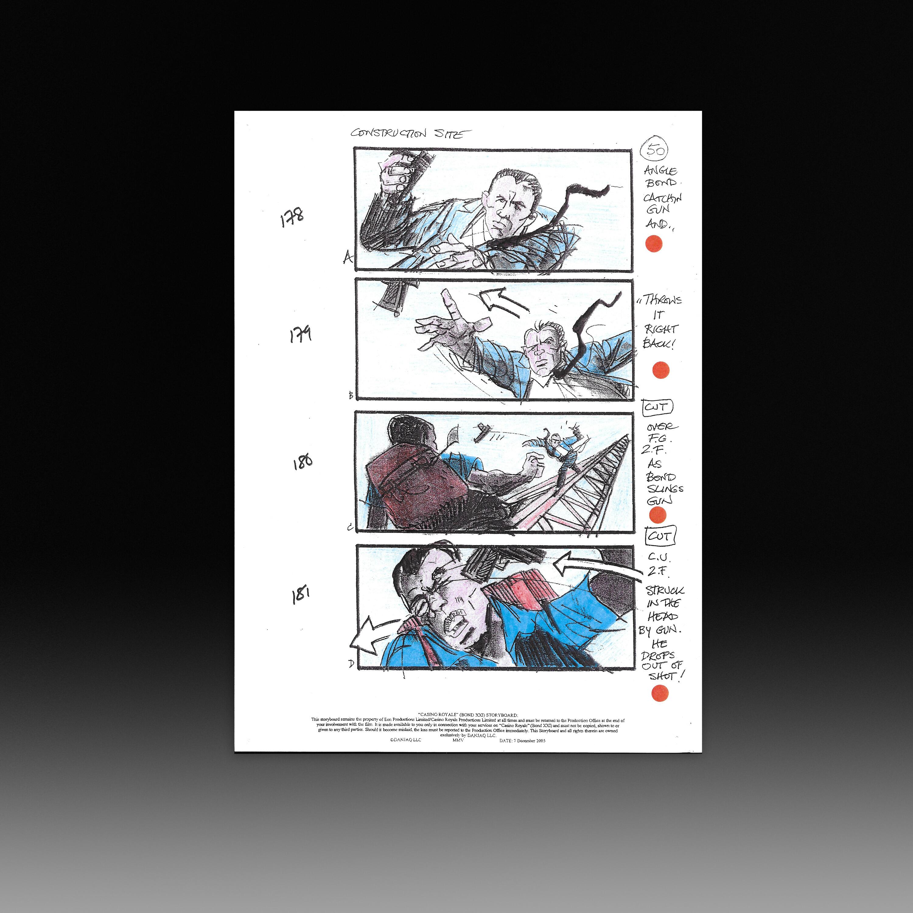 James Bond 007 - Casino Royale (2006) Full Colour Storyboard - Construction Site chase
