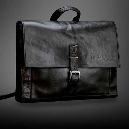 Harry Potter and the Chamber of SecretsOriginal Production-Gifted black leather satchel, as issued by Warner Bros
