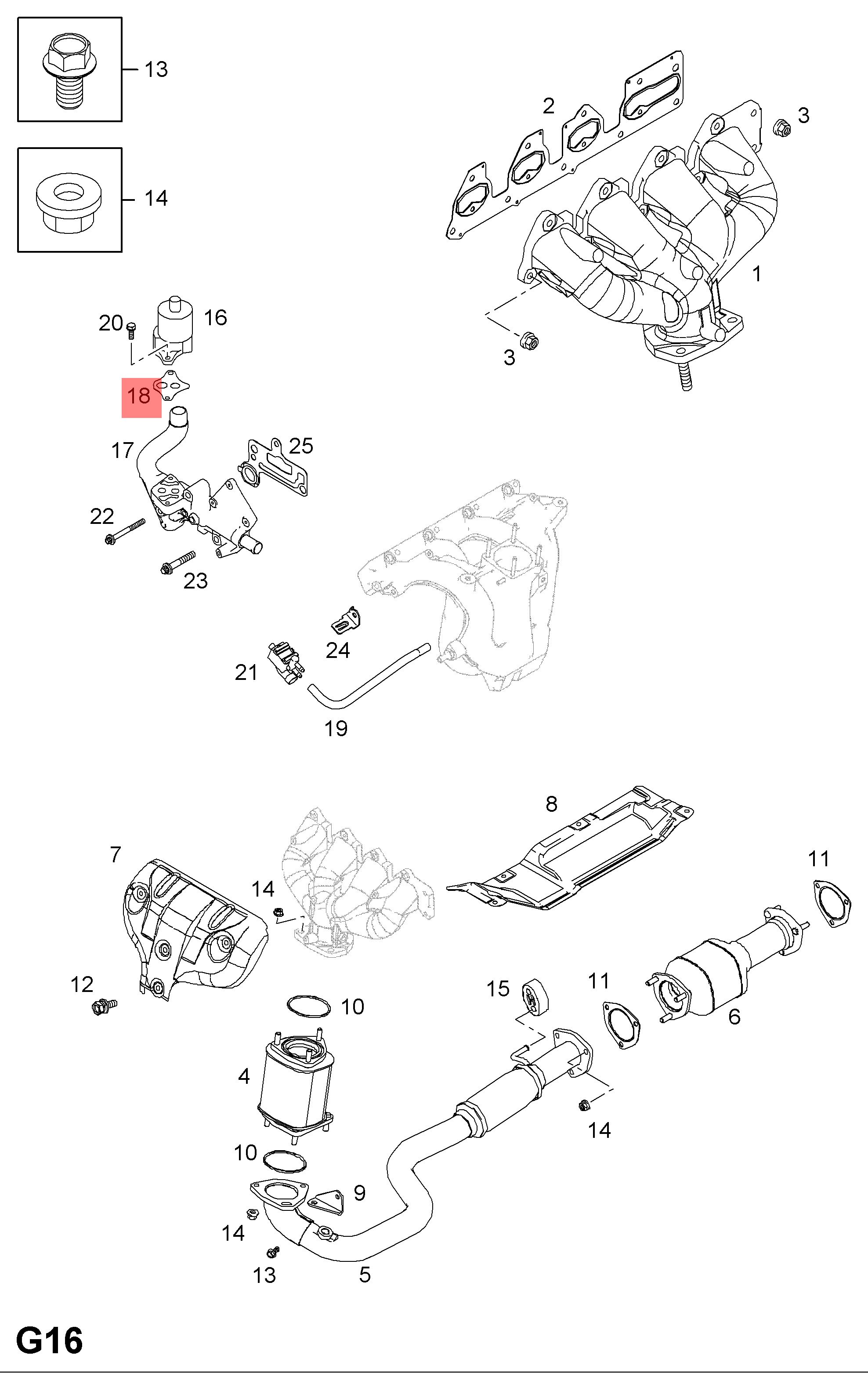 Vauxhall OEM Astra F / G EGR to Inlet Manifold Gasket