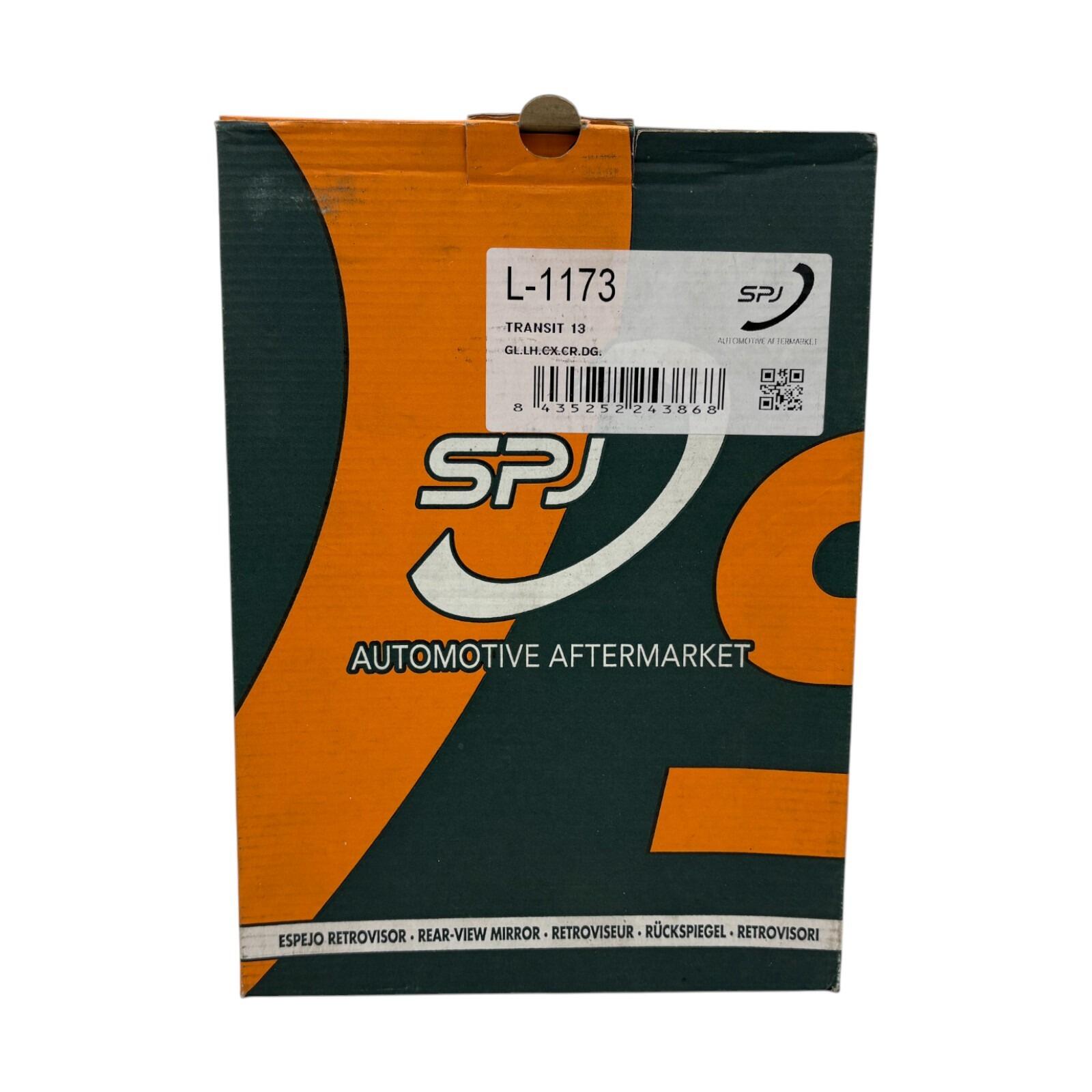 Aftermarket SPJ Automotive LH NS Wing mirror glass (convex) fits Ford Transit — inspected and ready to fit (L1173)