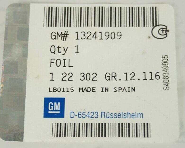 Vauxhall OEM Corsa D LH NS Rear Quarter Protective Foil