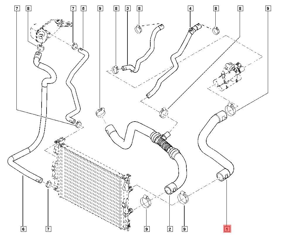 Renault Megane II / Scenic II Radiator Inlet Tube automotive part