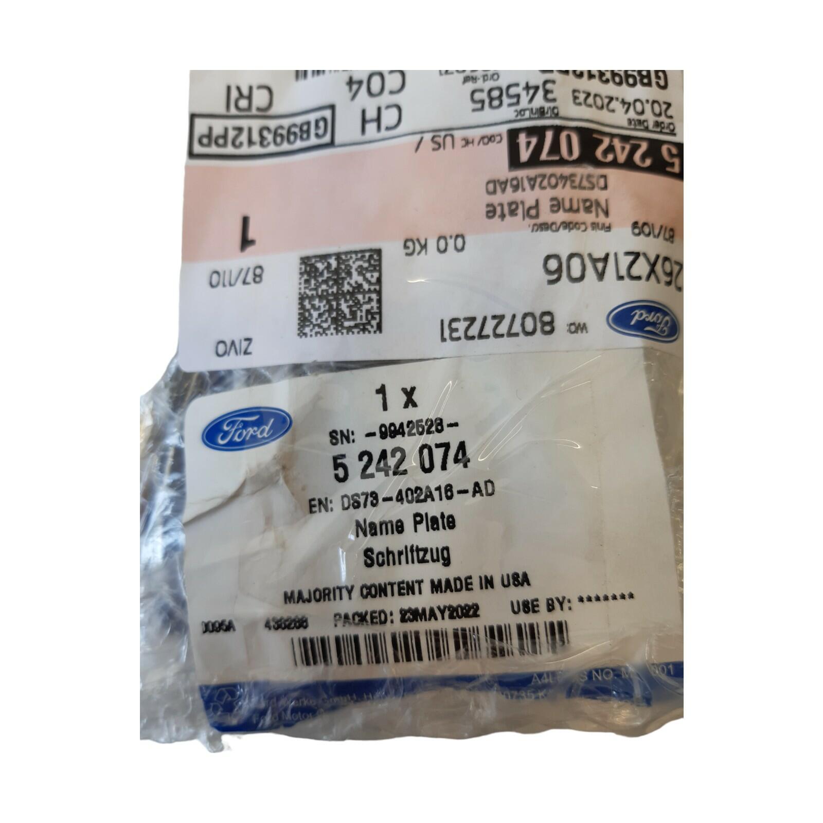 Ford OEM Mondeo (CNG) Tailgate badge