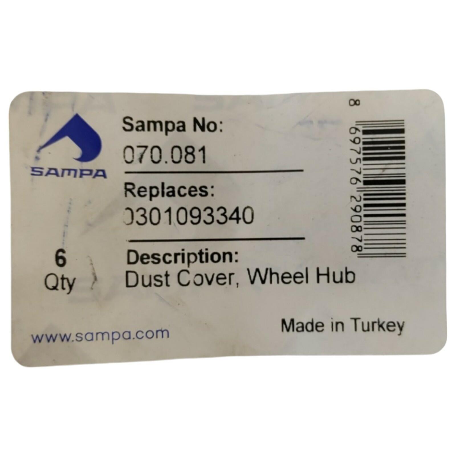 Sampa Wheel bearing dust cover 070.081