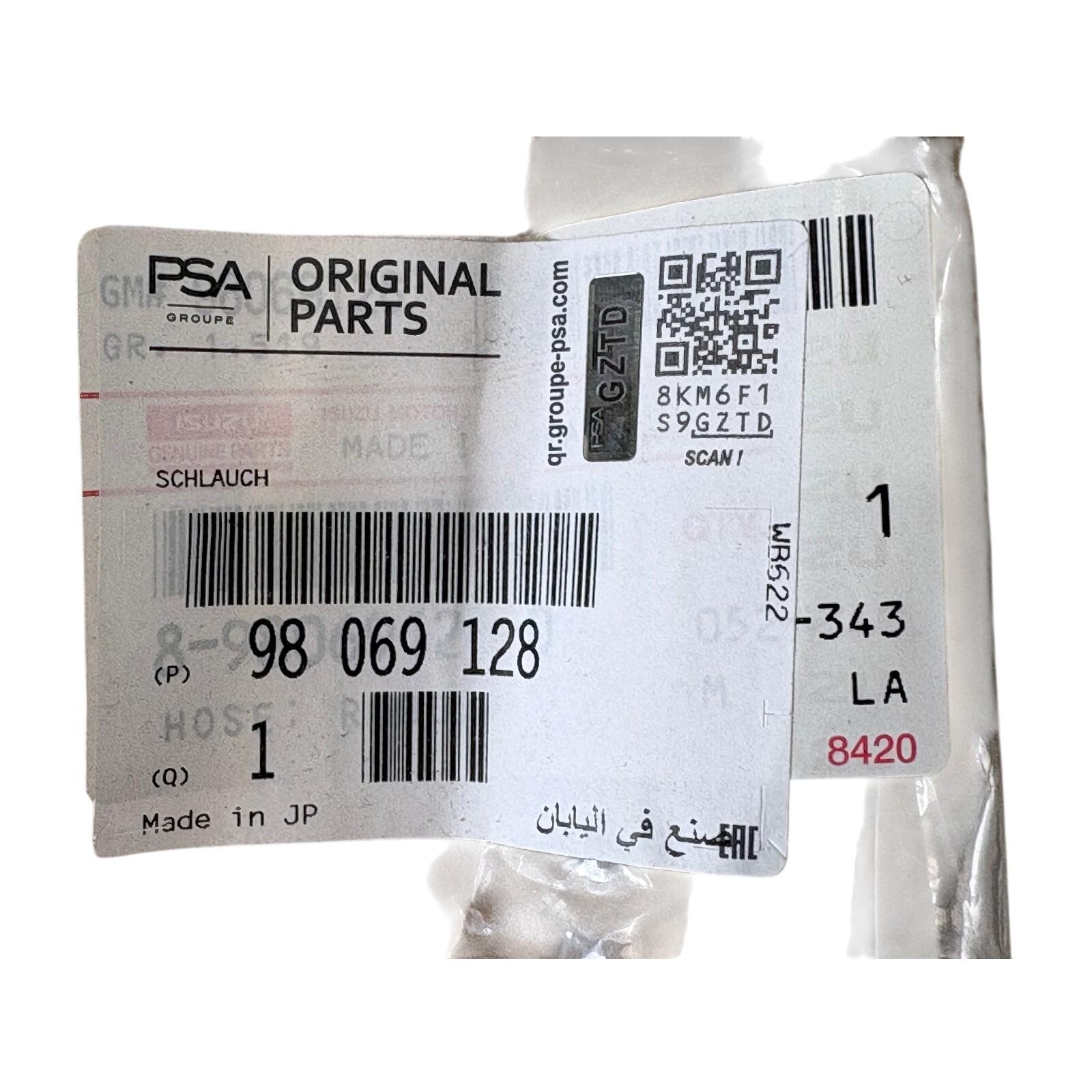 Genuine PSA Vauxhall Cylinder Block to Vacuum Oil Pipe 98069128