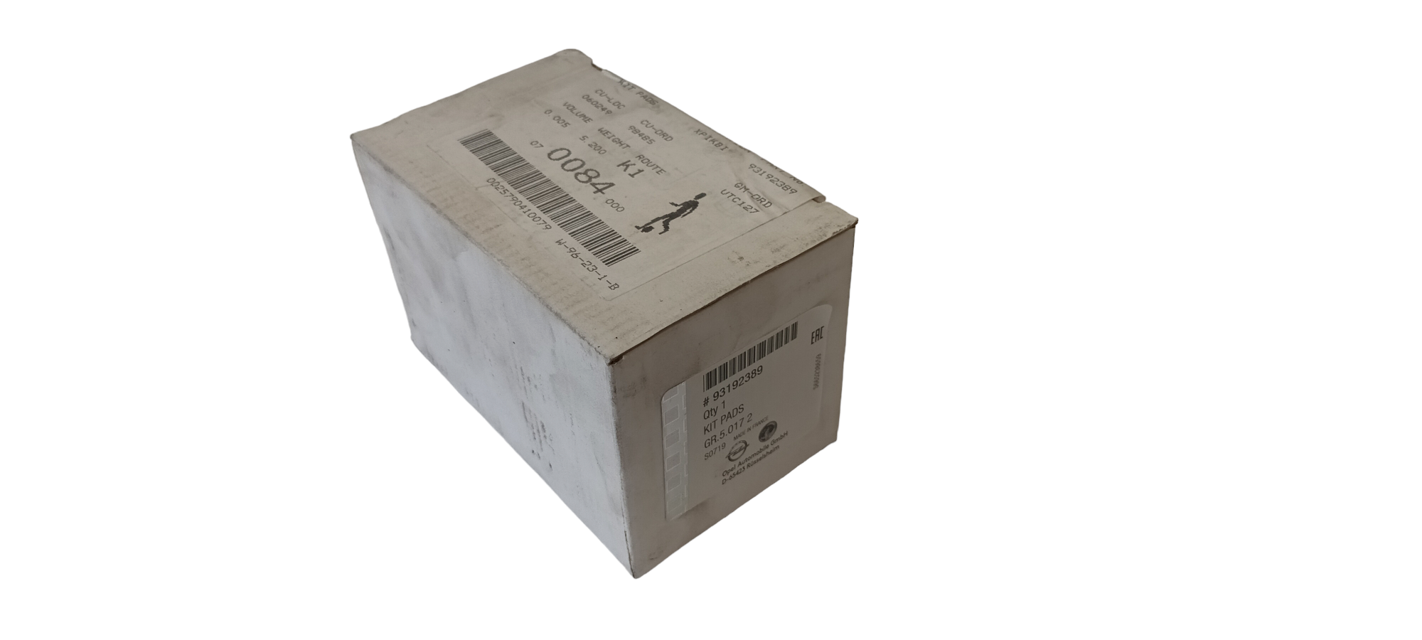 Genuine Vauxhall Vivaro A / B Rear Brake Pads — part number 93192389